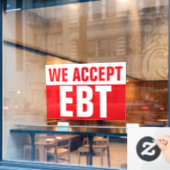 WIJ ACCEPTEREN EBT Rood Zakelijk Bord Raamsticker (Cafe Raam)