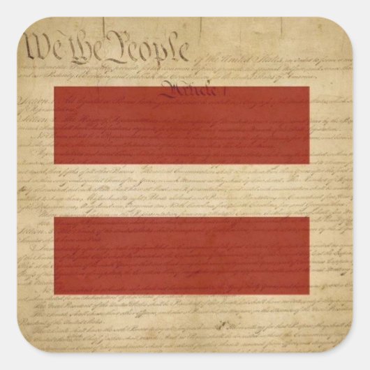 Wij allen de mensen = GELIJKHEID Vierkante Sticker (Voorkant)