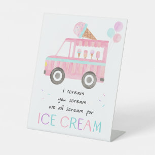 Wij allen schreeuwen om Ice Cream Party Reclamebord Met Voetstuk