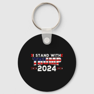 Wij als mensen staan voor Donald Trump 2024 Amerik Sleutelhanger
