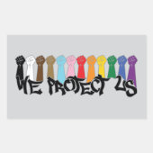 Wij beschermen ons rechthoekige sticker (Voorkant)