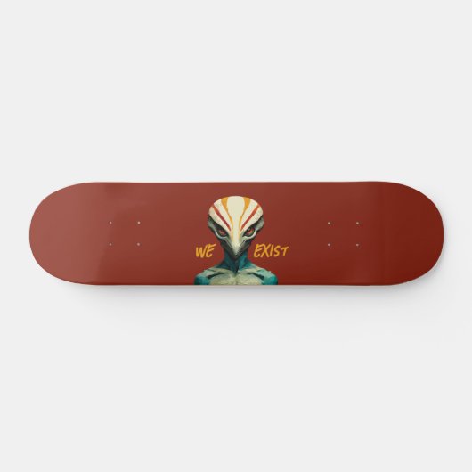 Wij bestaan - Alien Head Persoonlijk Skateboard (Horizontaal)
