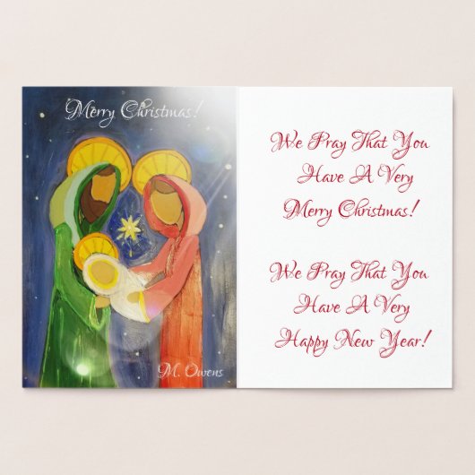 Wij bidden dat u een heel vrolijk kerstfeest zult  folie kaarten (Binnen)
