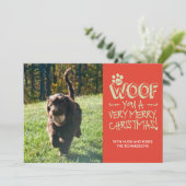 Wij blaffen u Vrolijke Kerstmis Feestdagenkaart (Staand voorkant)