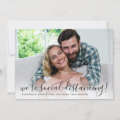 Wij bruiloft uitgesteld door sociale afstandsfoto kaart (Voorkant)