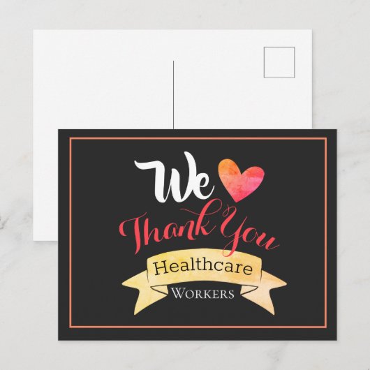 Wij danken de gezondheidswerkers briefkaart (Voorkant / Achterkant)
