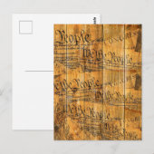 Wij de Amerikaanse grondwet Rustisch Hout Briefkaart (Voorkant / Achterkant)
