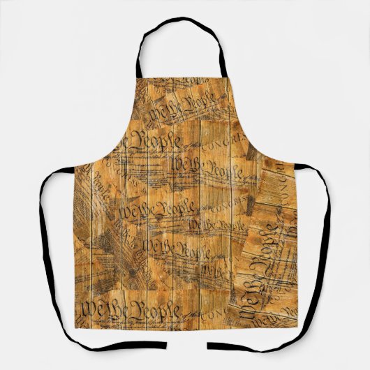 Wij de Amerikaanse grondwet Rustisch Hout Schort (Voorkant)