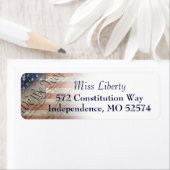 Wij, de  Amerikaanse vlag, geven de vlag terug Etiket (Insitu)