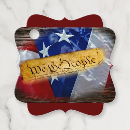 Wij de Amerikaanse vlag van de mensen Bedankjes Labels (Voorkant)