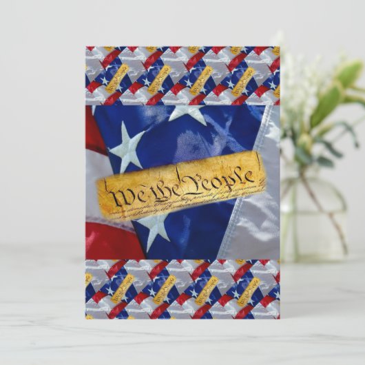 Wij de Amerikaanse vlag van de mensen Bedankkaart (Staand voorkant)