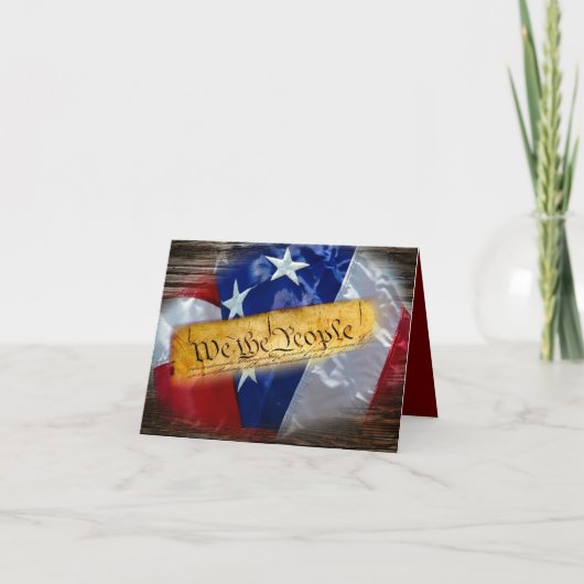 Wij de Amerikaanse vlag van de mensen Bedankkaart (Voorkant)