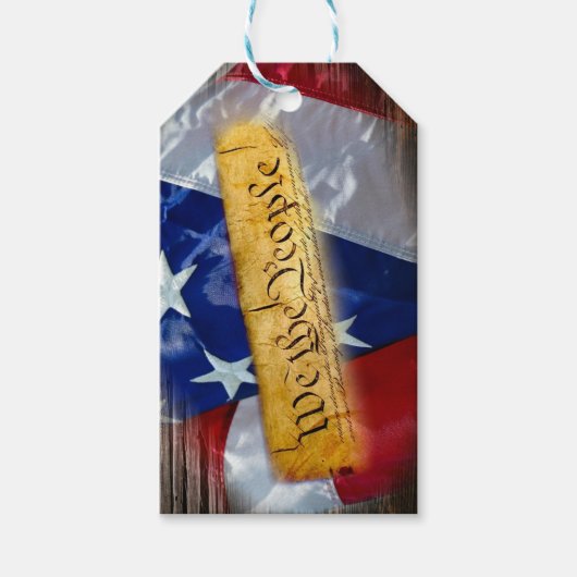 Wij de Amerikaanse vlag van de mensen Cadeaulabel (Voorkant)