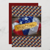 Wij de Amerikaanse vlag van de mensen Feestdagenkaart (Voorkant / Achterkant)