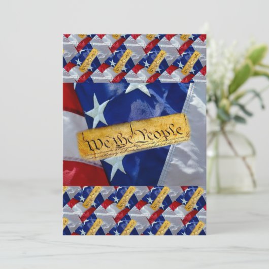 Wij de Amerikaanse vlag van de mensen Feestdagenkaart (Staand voorkant)