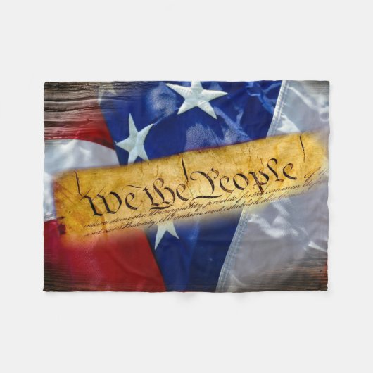 Wij de Amerikaanse vlag van de mensen Fleece Deken (Voorkant (Horizontaal))