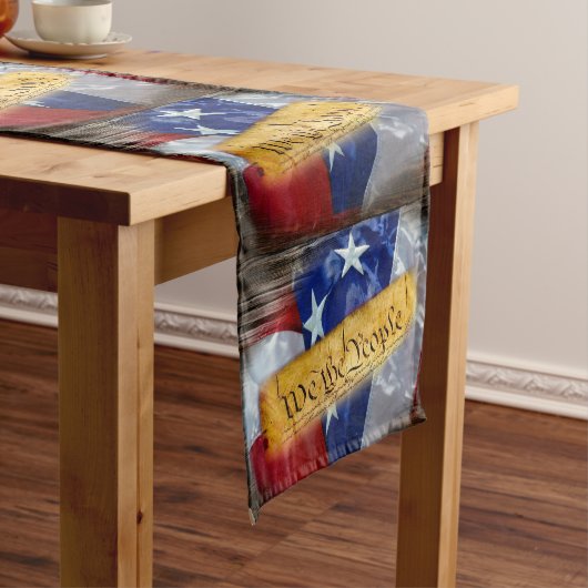 Wij de Amerikaanse vlag van de mensen Korte Tafelloper (Voorbeeld)