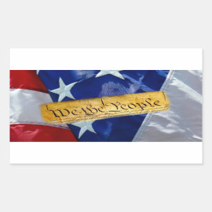 Wij de Amerikaanse vlag van de mensen Rechthoekige Sticker