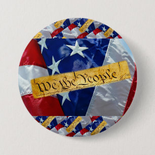 Wij de Amerikaanse vlag van de mensen Ronde Button 7,6 Cm
