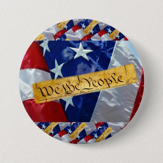 Wij de Amerikaanse vlag van de mensen Ronde Button 7,6 Cm (Voorkant)