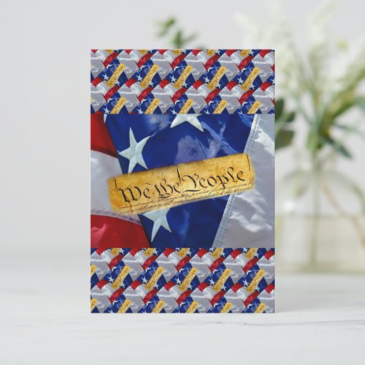 Wij de Amerikaanse vlag van de mensen Save The Date (Staand voorkant)