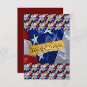 Wij de Amerikaanse vlag van de mensen Save The Date (Voorkant / Achterkant)