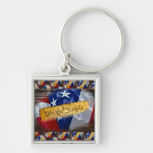 Wij de Amerikaanse vlag van de mensen Sleutelhanger (Voorkant)