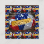 Wij de Amerikaanse vlag van de mensen Vierkante Visitekaartje (Voorkant)