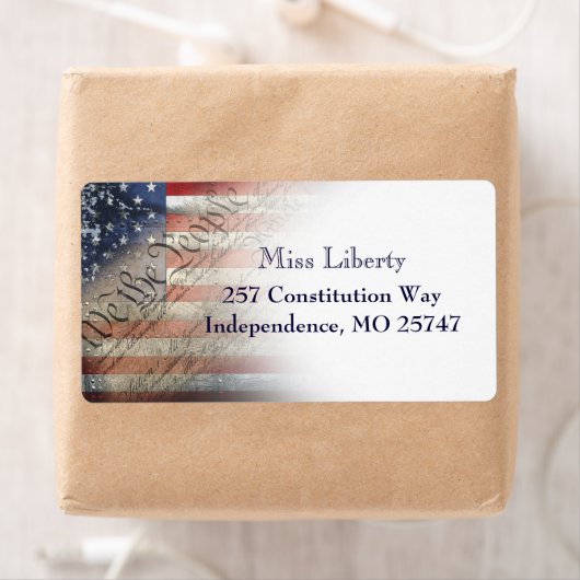 Wij, de Amerikaanse vlag van het volk Etiket (Insitu)