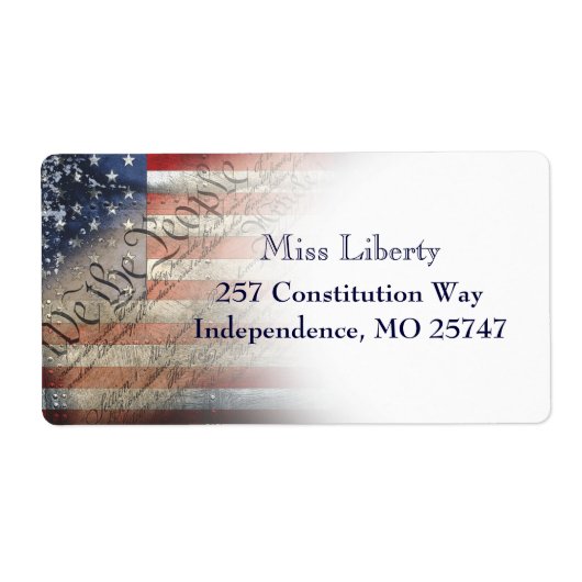 Wij, de Amerikaanse vlag van het volk Etiket (Voorkant)