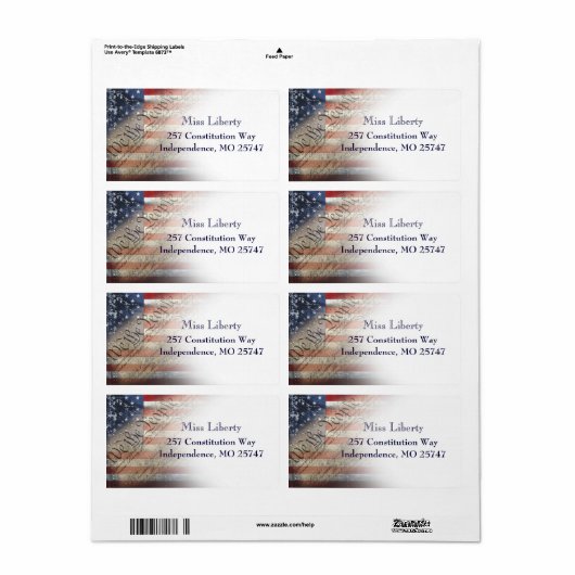 Wij, de  Amerikaanse vlag van het volk Etiket (Full Sheet)