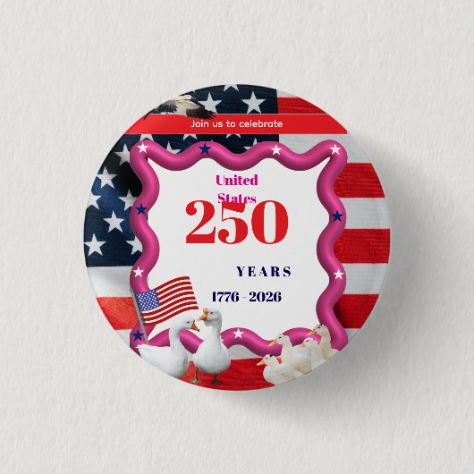 Wij De Domme Ganzen 250ste Grappige Viering Ronde Button 3,2 Cm (Voorkant)