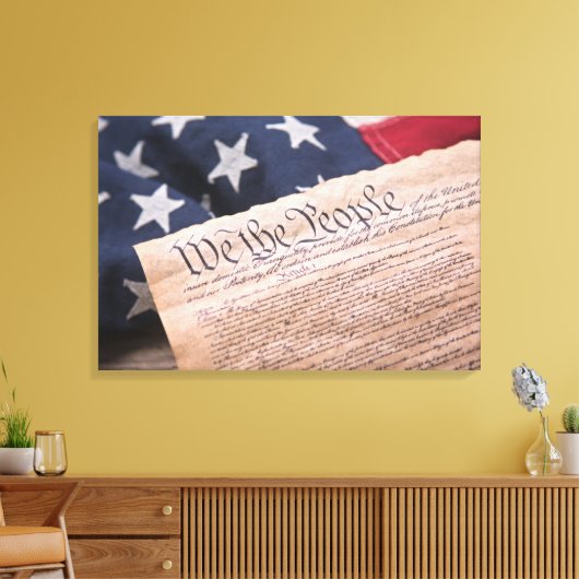 Wij de Grondwet van het volk Canvas Afdruk (Insitu (Woonkamer))