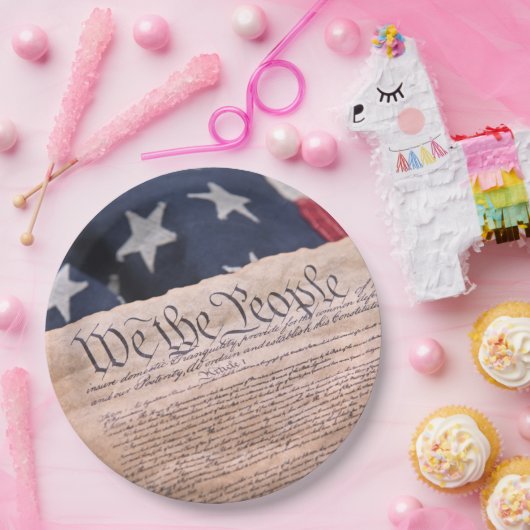 Wij de Grondwet van het volk Papieren Bordje (Feest)