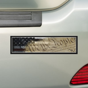 WIJ DE MENS Industrial American Flag Bumpersticker