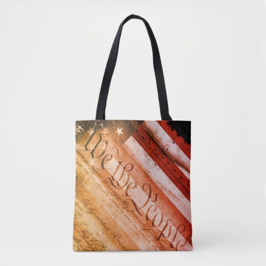 WIJ DE MENS Industrial American Flag Tote Bag (Voorkant)