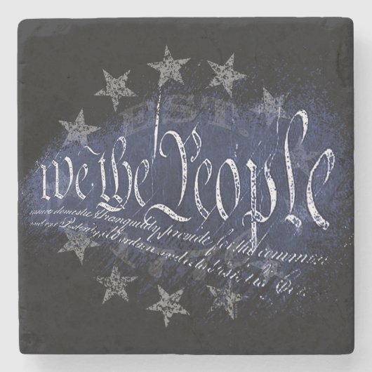 WIJ DE MENSEN 13 sterren Amerikaanse vlag 1776 Stenen Onderzetter (Voorkant)