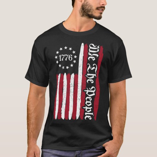 Wij de mensen 1776 Betsy Ross vlag op 4 juli T-shirt (Voorkant)