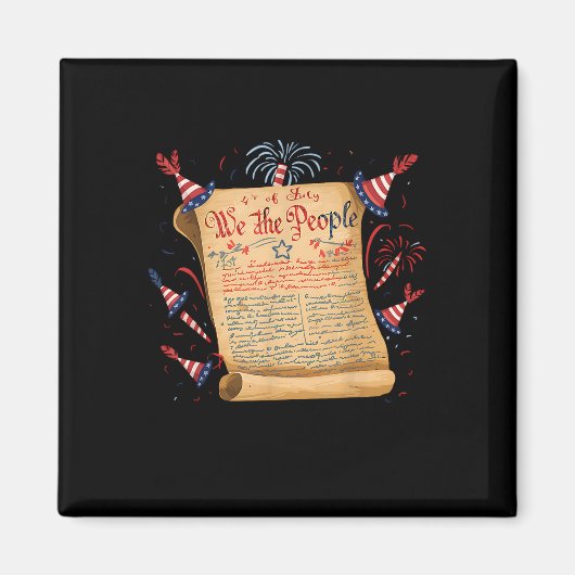 Wij, de mensen, 4 juli Patriottische USA Constitut Magneet (Voorkant)