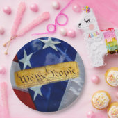 Wij, de mensen-Amerikaanse grondwet en vlag Papieren Bordje (Feest)