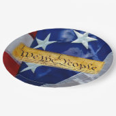 Wij, de mensen-Amerikaanse grondwet en vlag Papieren Bordje (Gekanteld)