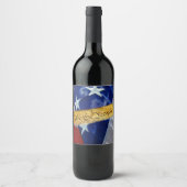 Wij, de mensen-Amerikaanse grondwet en vlag Wijn Etiket (Voorkant)