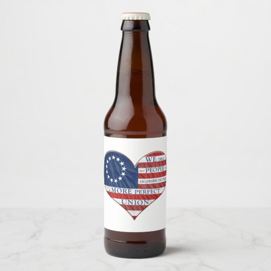Wij, de mensen-Amerikaanse vlag Bier Etiket (Voorkant)