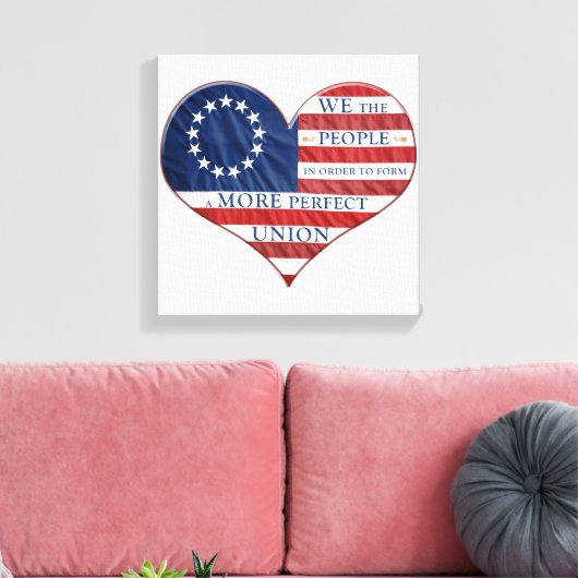 Wij, de mensen-Amerikaanse vlag Canvas Afdruk (Insitu (Woonkamer))