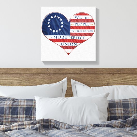 Wij, de mensen-Amerikaanse vlag Canvas Afdruk (Insitu (Slaapkamer))