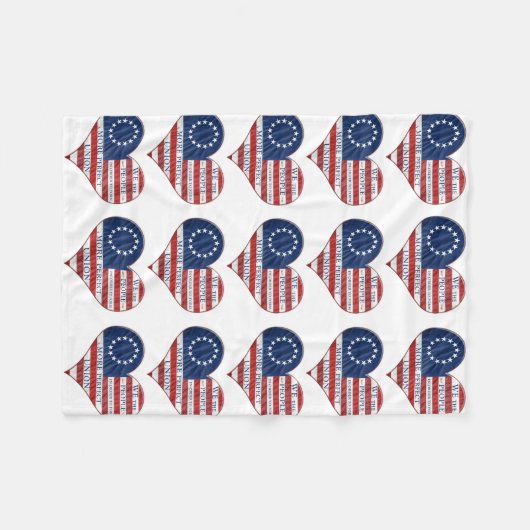 Wij, de mensen-Amerikaanse vlag Fleece Deken (Voorkant (Horizontaal))