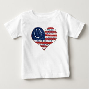Wij, de mensen-Amerikaanse vlag Heart Baby T-Shirt