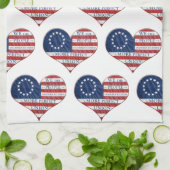 Wij, de mensen Amerikaanse vlag Heart Kitchen Towe Theedoek (Gevouwen)