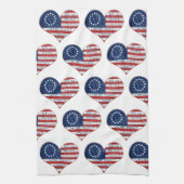 Wij, de mensen Amerikaanse vlag Heart Kitchen Towe Theedoek (Verticaal)