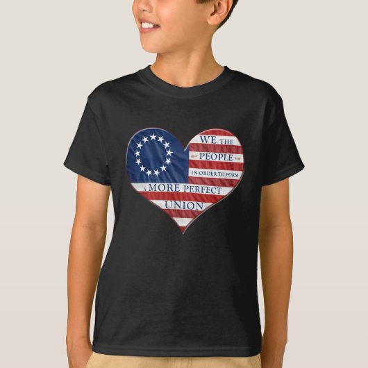 Wij, de mensen-Amerikaanse vlag Heart T-Shirt (Voorkant)